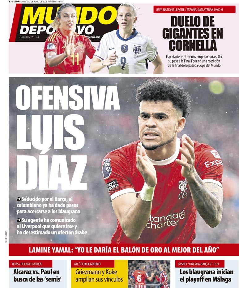 上樹？世體：迪亞斯為加盟巴薩已開始行動，告知利物浦想離隊