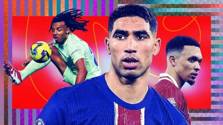 ESPN年度10大邊后衛(wèi)：阿什拉夫當(dāng)選最佳，阿諾德第2，迪馬爾科第7