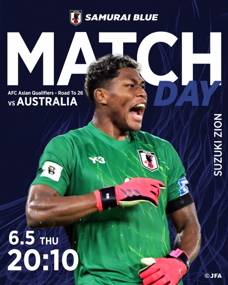 一夫當關(guān)！日本隊官推公布戰(zhàn)澳大利亞隊海報，鈴木彩艷單人入鏡