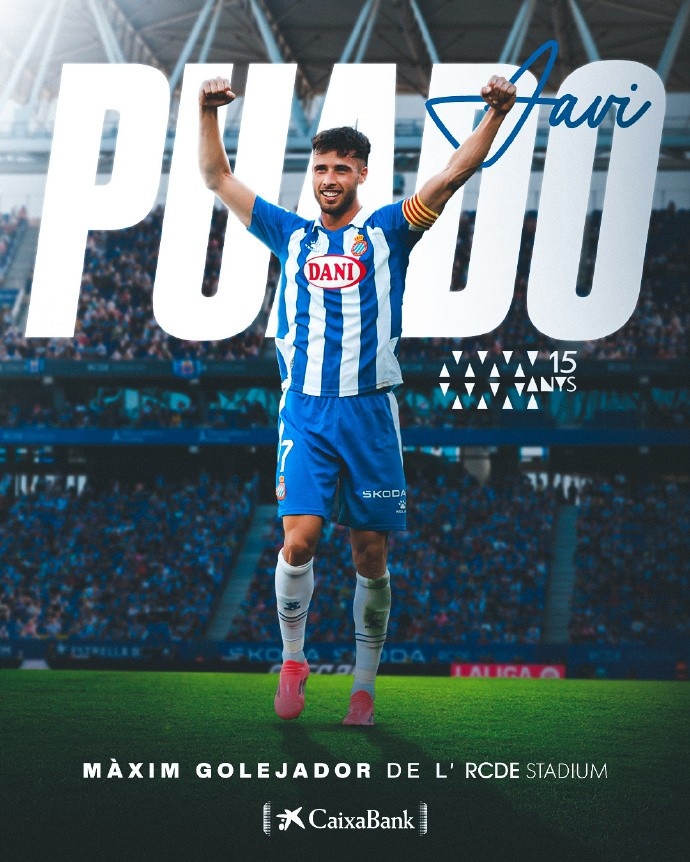 身價800萬歐&12球4助！每體：西班牙人將和隊長普阿多續(xù)約至2029