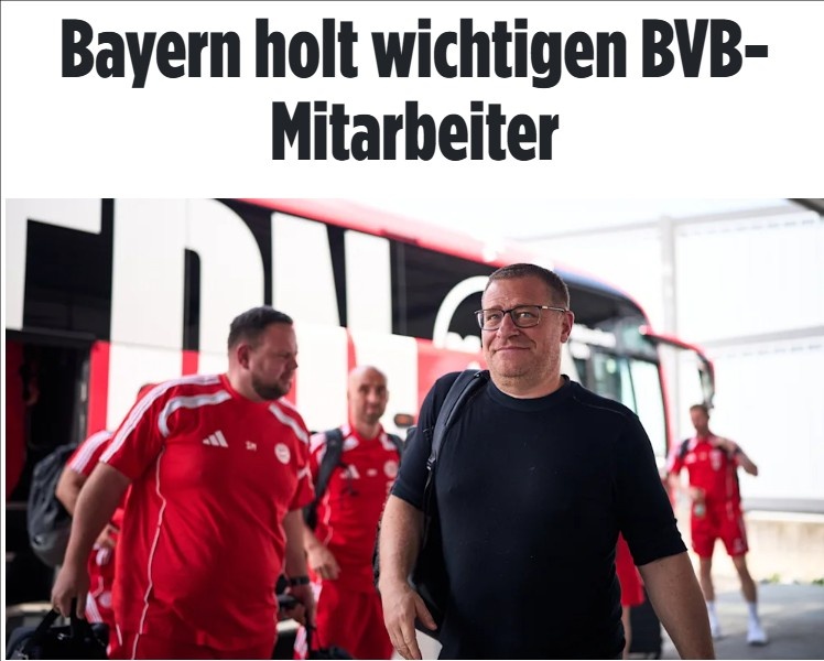 圖片報(bào)：拜仁挖走了多特的營養(yǎng)主管，他是埃貝爾的親信