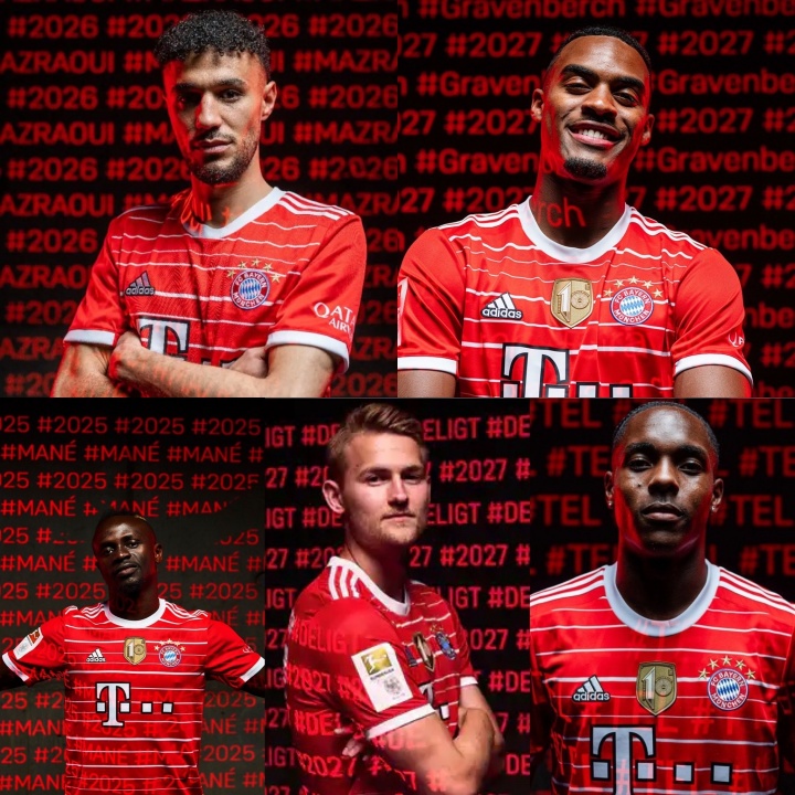 打幾分?22-23賽季拜仁花1.5億簽馬內等8將 如今全離隊換回1.72億