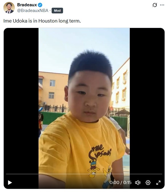 ??火箭隊(duì)記曬亞洲小男孩魔性舞蹈視頻 慶祝烏度卡長留火箭