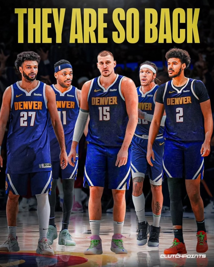 掘金新五人組：約基奇、穆雷、戈登、布魯斯-布朗、卡梅隆-約翰遜