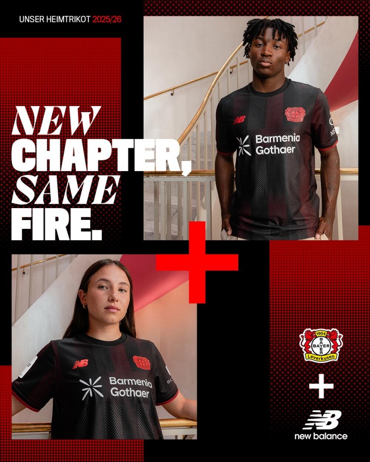 勒沃庫(kù)森發(fā)布新賽季主場(chǎng)球衣：摩登、經(jīng)典、紅黑