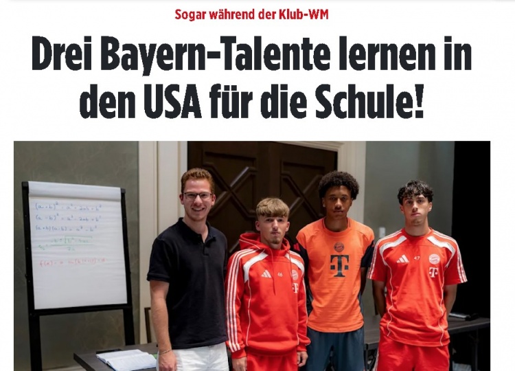 參加世俱杯還得寫作業(yè)！圖片報：戴伯爾等3位拜仁小將有學習任務