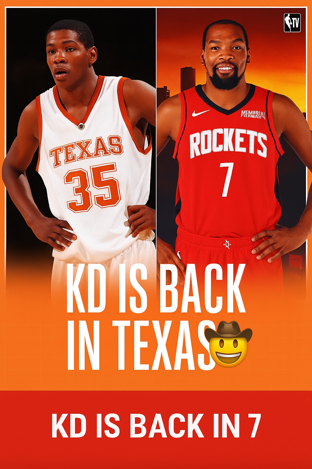 加盟火箭！杜蘭特大學(xué)就在得州打球 時隔18年重返得州球隊