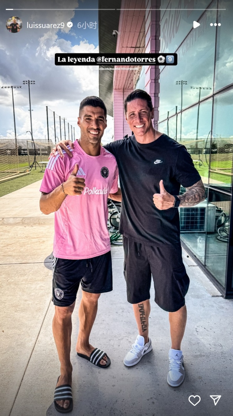 托雷斯造訪邁阿密國際，蘇亞雷斯社媒曬合照：傳奇
