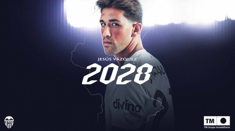 官方：瓦倫西亞與22歲左后衛(wèi)熱蘇斯-巴斯克斯續(xù)約至2028年