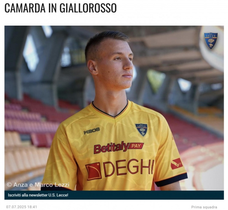 萊切在熱身賽中1-3不敵阿聯酋國家隊，米蘭小將卡馬達連續(xù)3場破門