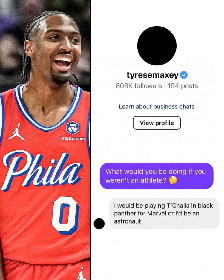 不當運動員做什么？馬克西：扮演“黑豹”特查拉或成為宇航員