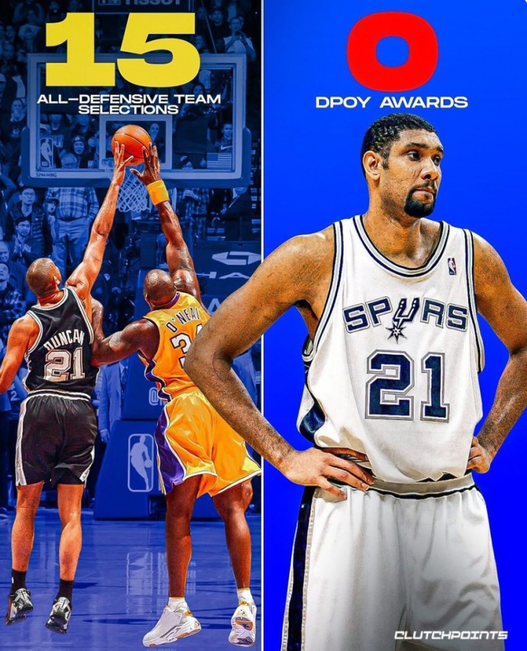 15次防陣！霍里：本-華萊士拿的DPOY中有幾個本該屬于鄧肯