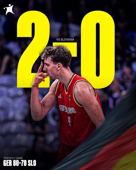 熱身賽德國80-70再勝斯洛文尼亞 施羅德18+6&小瓦17分 東契奇缺陣
