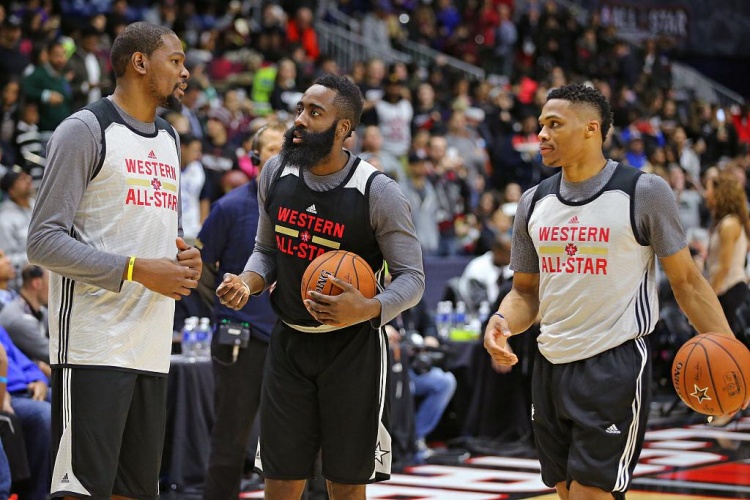 哈登評最佳隊(duì)友陣容：威少+歐文+自己+杜蘭特+恩比德