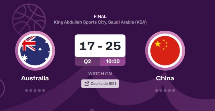 17比25！澳大利亞男籃本屆亞洲杯首次首節(jié)結(jié)束時落后