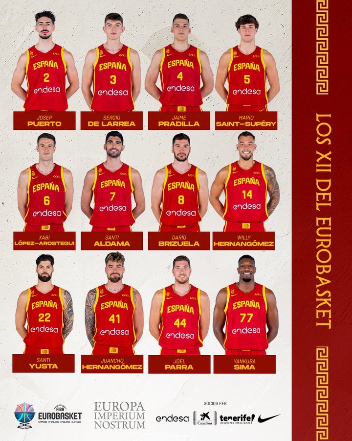 衛(wèi)冕冠軍西班牙歐錦賽名單：阿爾達馬領(lǐng)銜 埃爾南戈麥斯兄弟在列