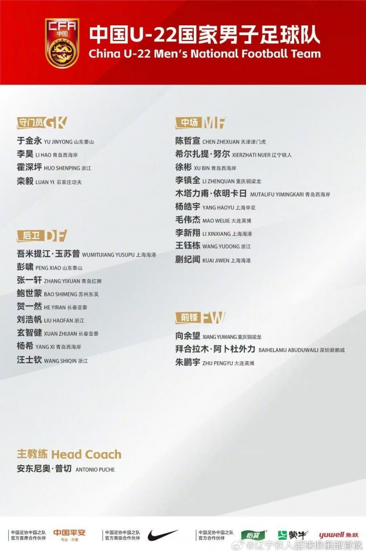 希爾扎提·努爾入選U22國家隊，為國出征無上光榮