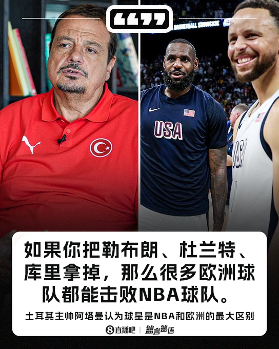 土耳其主帥：若把詹杜庫去掉 那很多歐洲球隊都能擊敗NBA球隊