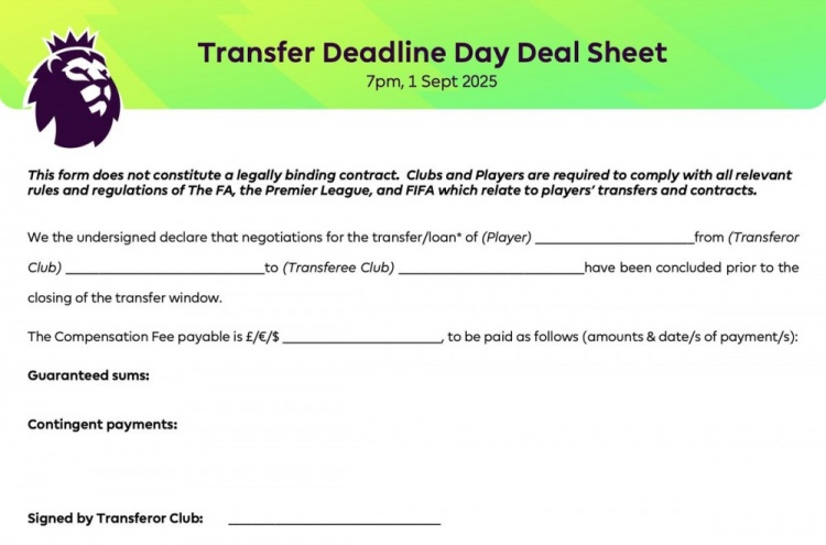 英超官方曬交易單表格：今夏轉(zhuǎn)會(huì)窗截止日的交易單數(shù)量創(chuàng)歷史新高