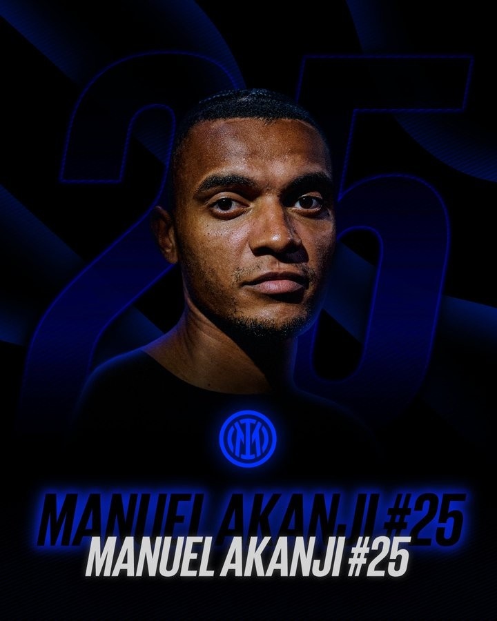 國米官方：新援阿坎吉新賽季將身披25號球衣