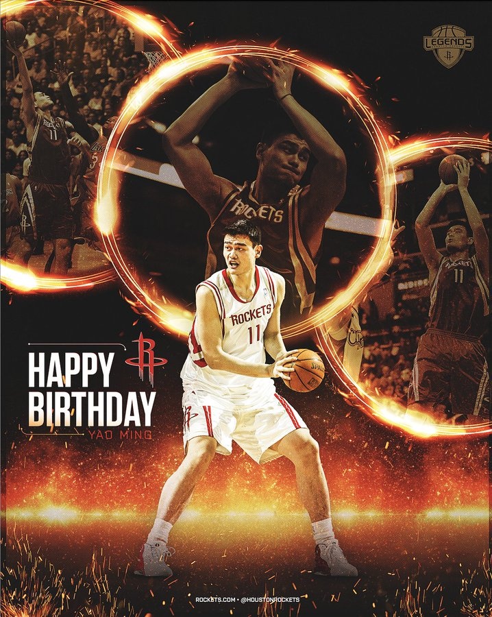 球隊名宿！休斯敦火箭官方祝福姚明45歲生日快樂！