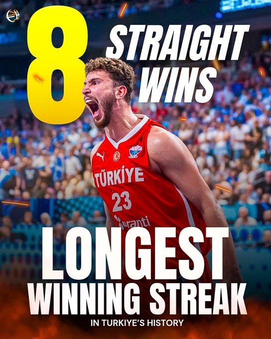 土耳其男籃豪取8連勝 創(chuàng)隊(duì)史在歐錦賽上的連勝紀(jì)錄