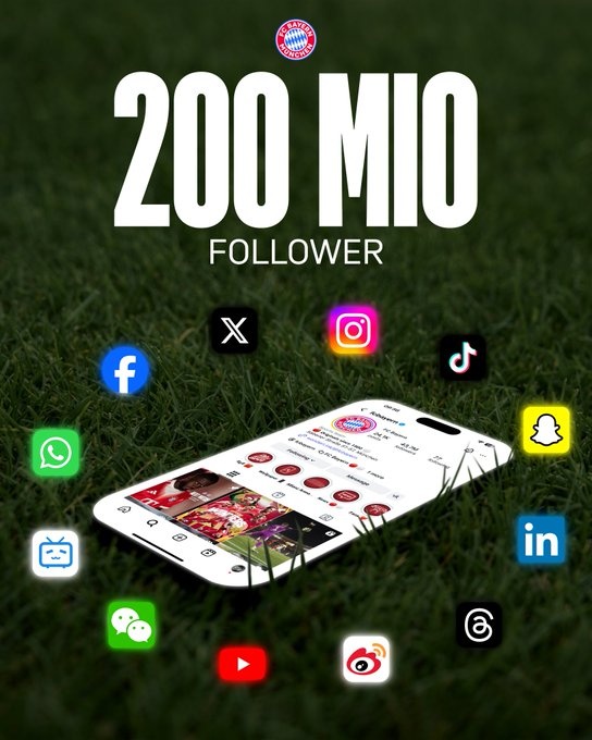 拜仁全社媒粉絲數(shù)突破兩億，凱恩諾伊爾等球員出鏡感謝球迷支持