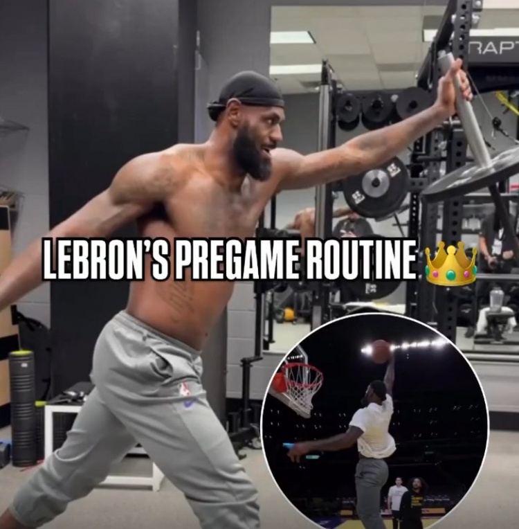 官方曬詹姆斯賽前訓練：想知道怎么成為得分王嗎？首先別遲到！