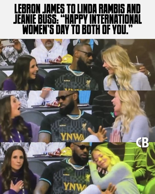 詹姆斯談熱梗：我走過(guò)去最先想到的就是祝珍妮和琳達(dá)婦女節(jié)快樂(lè)