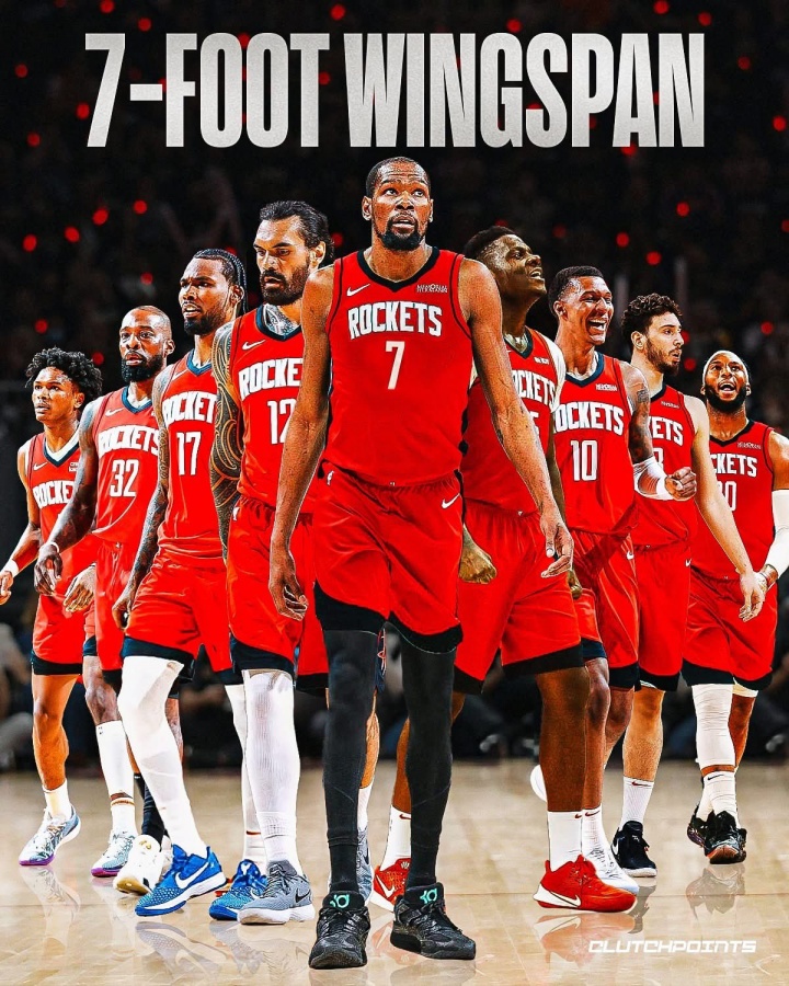 這防守恐怖如斯！火箭下賽季有9人臂展超過7尺 杜蘭特最長7尺5！