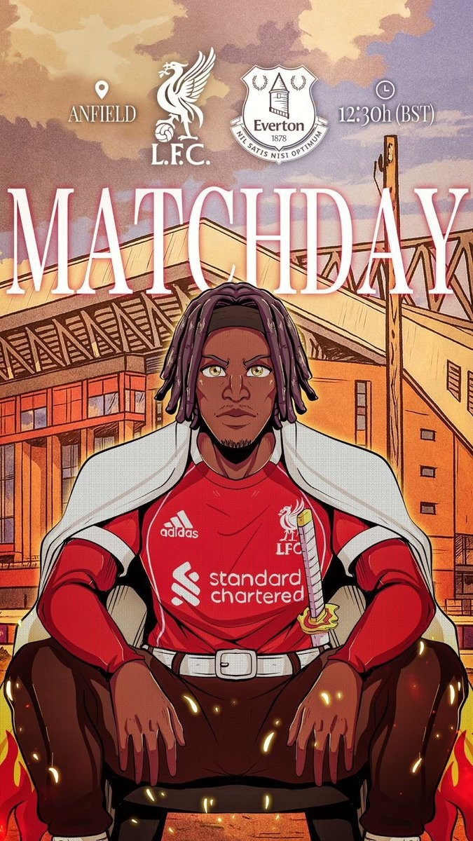 弗林蓬社媒曬個(gè)人海報(bào)，預(yù)熱默西賽德郡德比