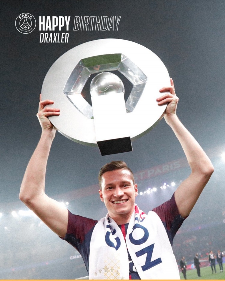 巴黎官方祝德拉克斯勒32歲生日快樂，效力期間出戰(zhàn)198場斬獲14冠