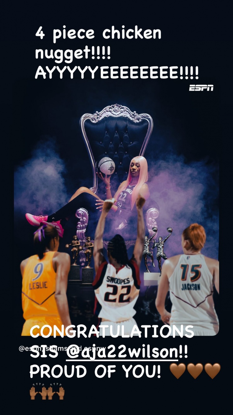 為你感到驕傲！詹姆斯社媒轉(zhuǎn)發(fā)海報祝賀阿賈-威爾遜四奪MVP！