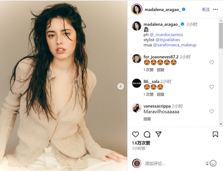 青春甜美！若奧-內(nèi)維斯演員女友社媒發(fā)布寫真照片