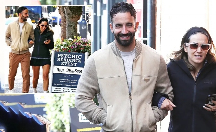 心情太美??阿莫林被拍到攜妻子一同外出，面對(duì)鏡頭笑容燦爛??