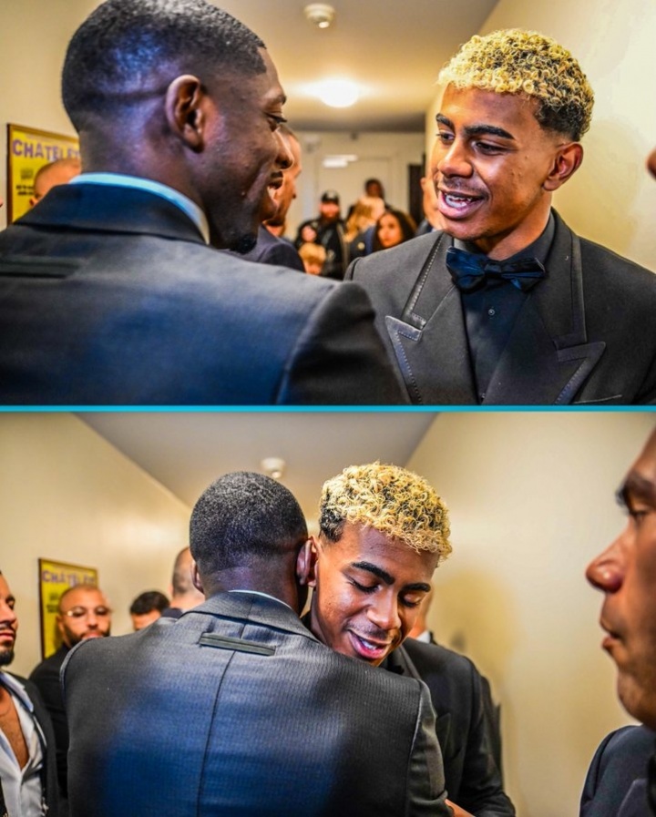 兩大競爭者碰面！登貝萊亞馬爾在金球獎頒獎前相互擁抱