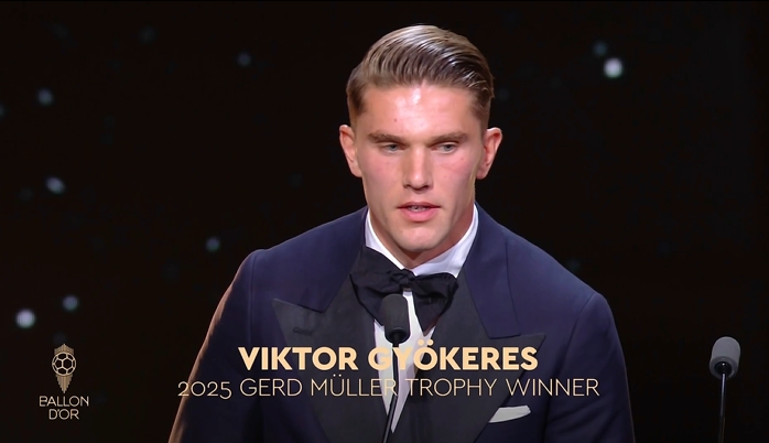 52球54球！官方：約克雷斯獲2025蓋德·穆勒獎，當(dāng)選年度最佳前鋒