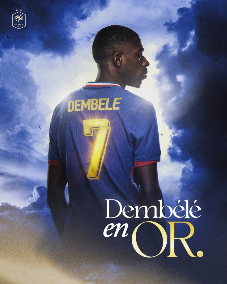 致敬金球先生??！法國(guó)國(guó)家隊(duì)推出登貝萊專屬限量版金球球衣