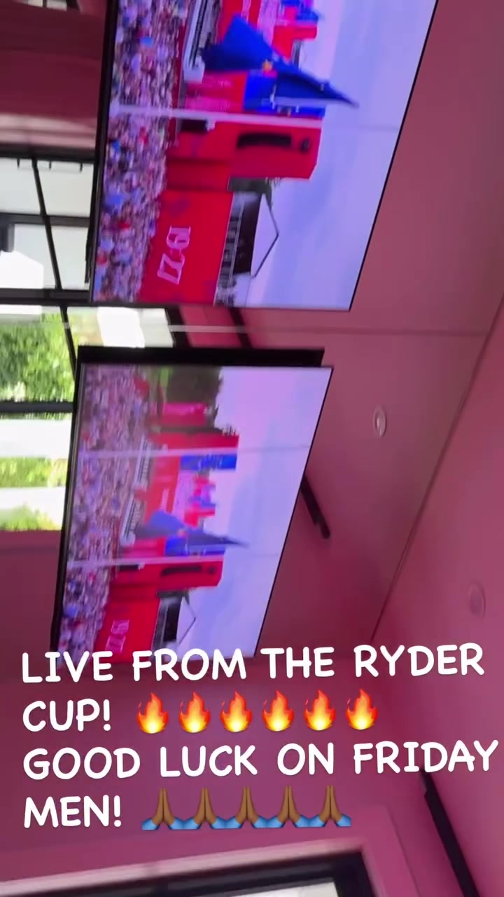 心系高爾夫！詹姆斯曬在健身房內(nèi)觀看萊德杯直播畫面：美國隊(duì)加油