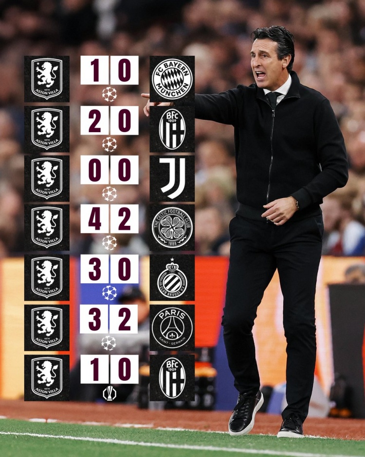 ???魔鬼主場(chǎng)！維拉近7個(gè)歐戰(zhàn)主場(chǎng)不敗，贏(yíng)拜仁、巴黎，平尤文