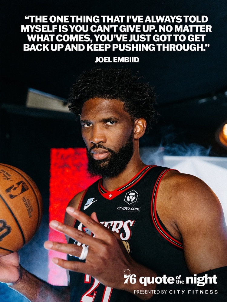 76人官推曬恩比德言論：我告訴自己 無論如何都不能放棄！