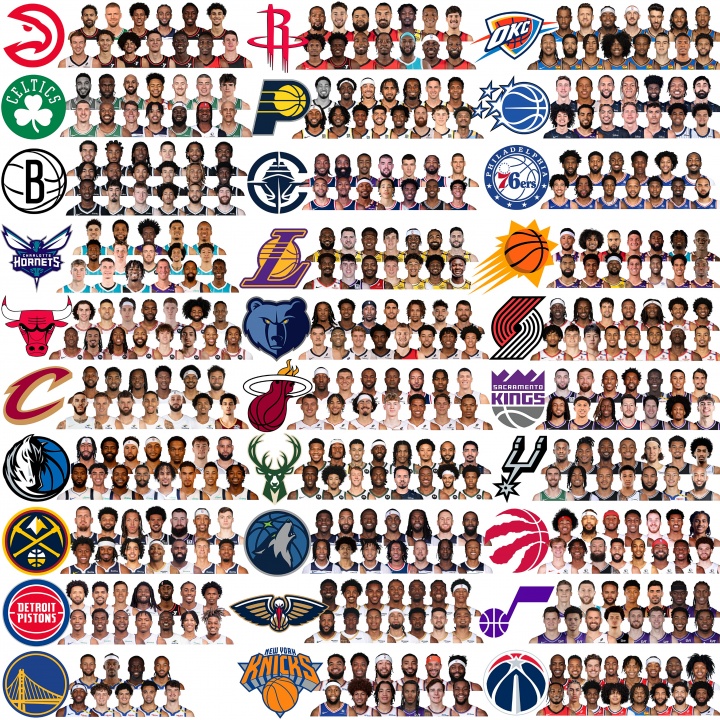 勇士亮了！NBA30隊最新完整陣容大圖來了！看看你的主隊！