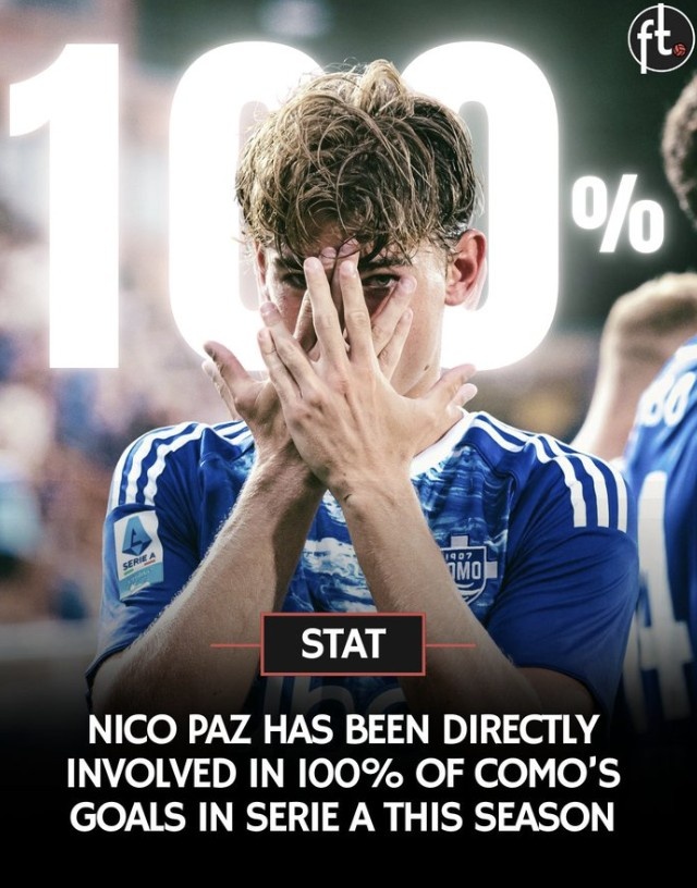 ??5輪3球3助攻！尼科-帕斯參與了科莫本賽季意甲的全部進球