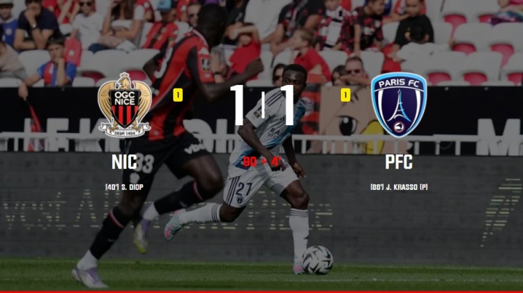 尼斯南看臺(tái)球迷高唱歧視性歌曲，對(duì)陣巴黎FC的比賽暫時(shí)中斷