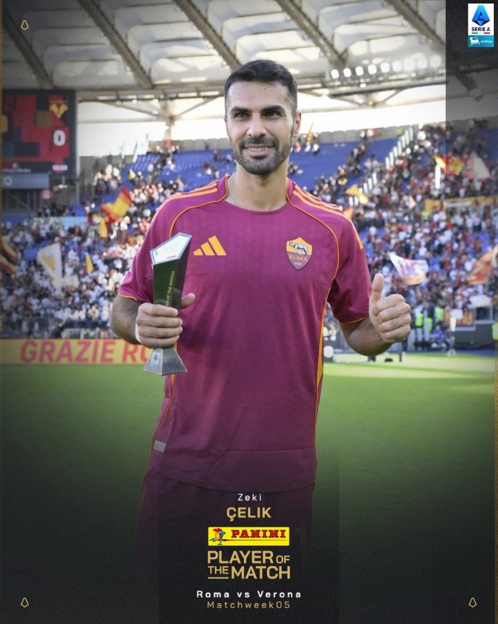 切利克：我很高興首次獲得全場最佳球員，羅馬希望贏得所有比賽