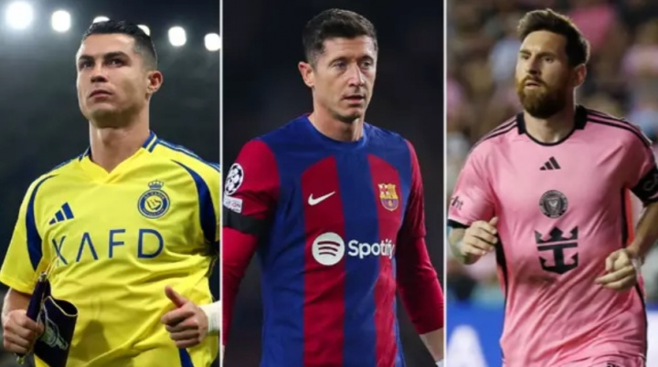 現(xiàn)役射手榜前十：C羅梅西前二！萊萬(wàn)第三，胡爾克第9內(nèi)馬爾第10