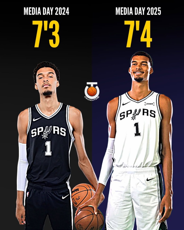 還在發(fā)育長高??文班亞馬目前身高近2米24 比去年同期高約3厘米