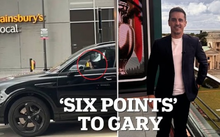 郵報：內維爾被拍到開賓利時玩手機，或被罰200鎊扣6分