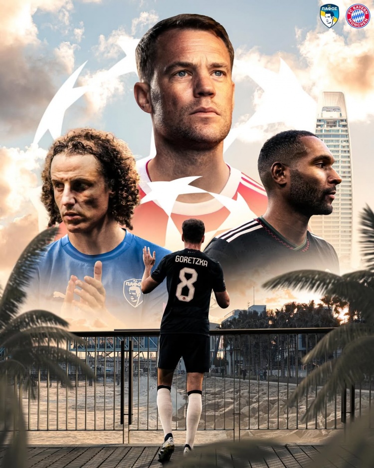 拜仁發(fā)布對帕福斯海報：諾伊爾、格雷茨卡、塔、大衛(wèi)-路易斯出鏡