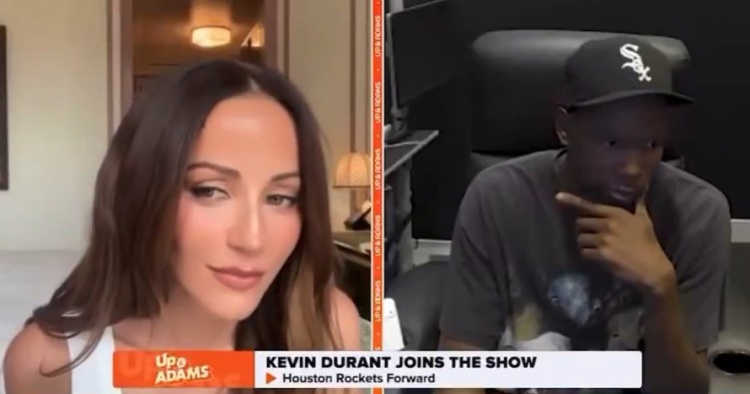 這個(gè)真漂亮！杜蘭特連線美女記者 邀請其看比賽&賽后可以一起吃點(diǎn)